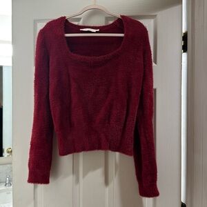 Astr The Label Fuzzy Sangria/Cranberry XL sweater
